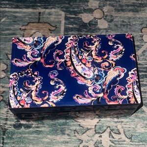 Trina Turk inside soft felt, lovely blue jewelry box